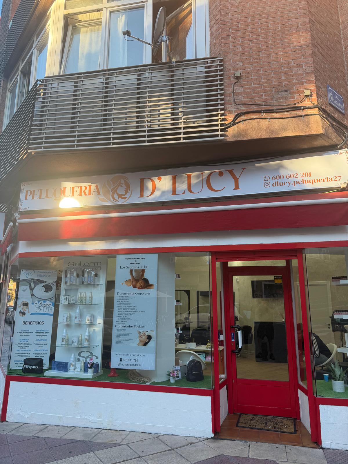 Fachada de la peluquería D'Lucy en San Sebastián de los Reyes